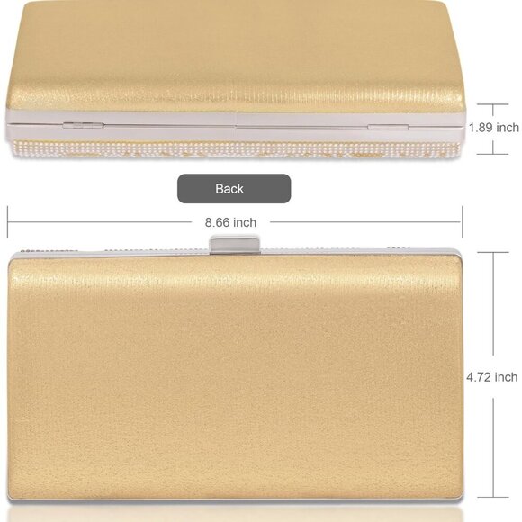 🆕Women’s Rosegold Evening Handbag Leather Fashion Luxury Party Bag Purse - Picture 5 of 6